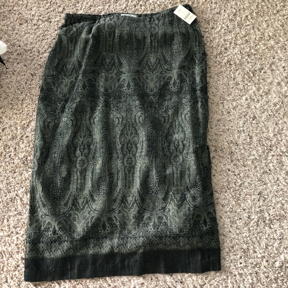 Coldwater Creek black paisley skirt NWT XL